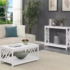 Online Kirklands Home Cut-Out Sides Coffee Table White