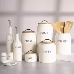 New Kirklands Home Debossed Salt and Pepper Shaker Set White
