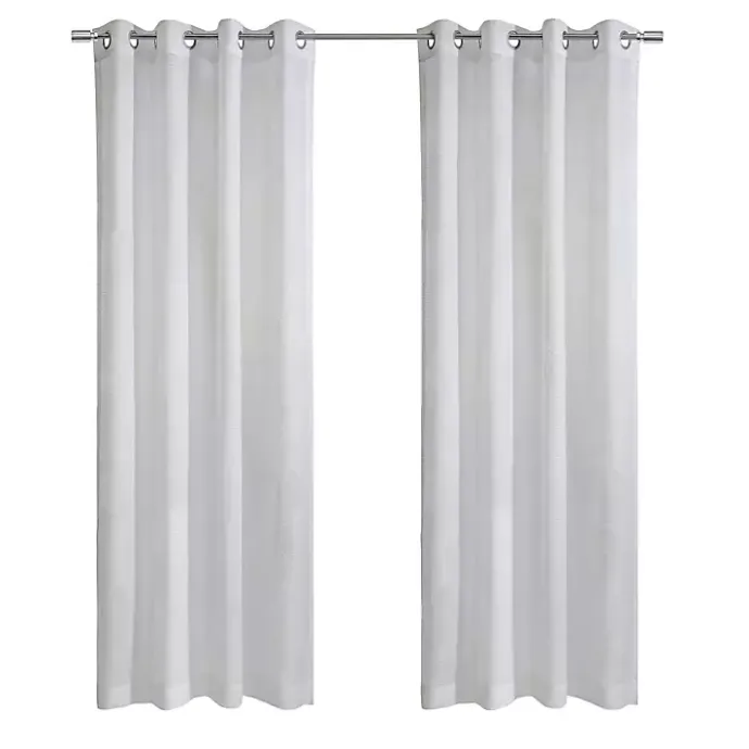 Online Kirklands Home Diamond Sheer Curtain Panel, 95 in. White