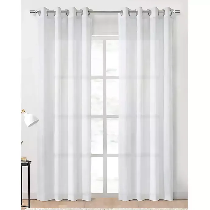 Online Kirklands Home Diamond Sheer Curtain Panel, 95 in. White