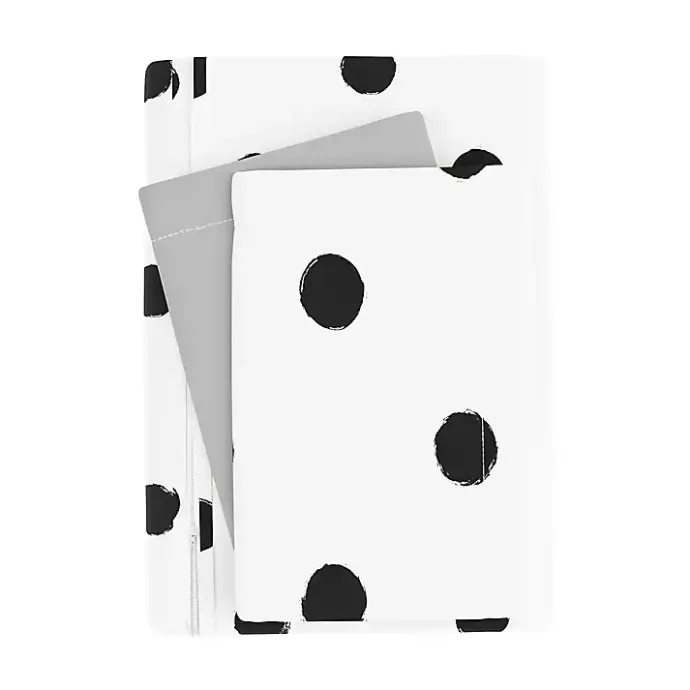 Discount Kirklands Home White Dotted Reversible 2-pc. Twin Duvet Cover Set