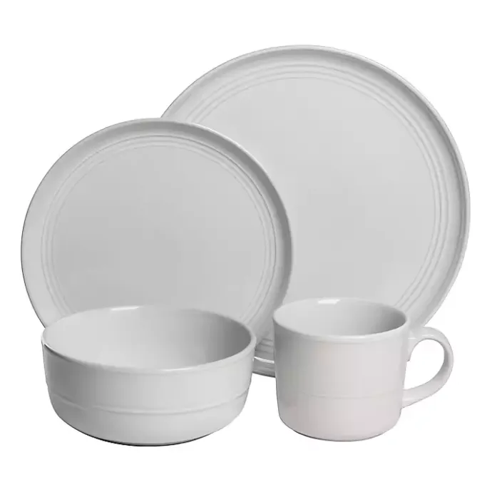 New Kirklands Home Double Line 16-pc. Dinnerware Set White