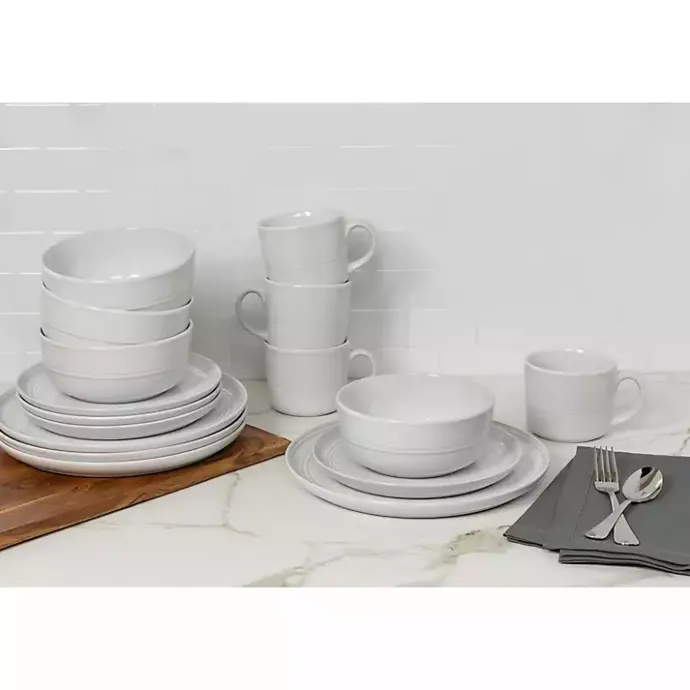 New Kirklands Home Double Line 16-pc. Dinnerware Set White