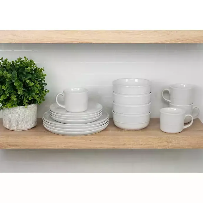 New Kirklands Home Double Line 16-pc. Dinnerware Set White