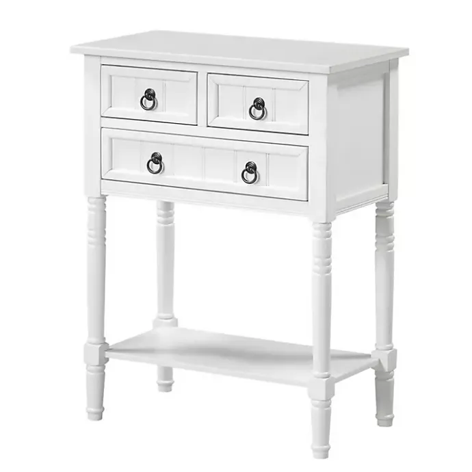 Sale Kirklands Home 3-Drawer Turned Legs Accent Table White