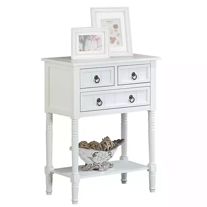 Sale Kirklands Home 3-Drawer Turned Legs Accent Table White