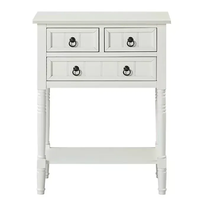 Sale Kirklands Home 3-Drawer Turned Legs Accent Table White