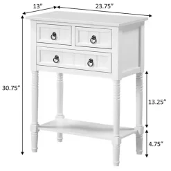 Sale Kirklands Home 3-Drawer Turned Legs Accent Table White