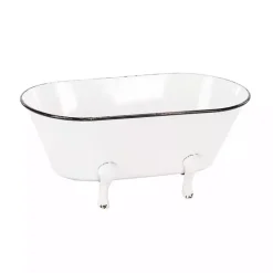 Outlet Kirklands Home White Enamel Metal Tub Planter