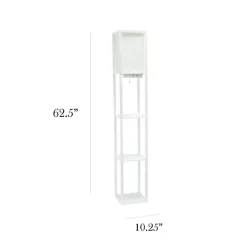 Kirklands Home Etagere Shelf Charging Floor Lamp White
