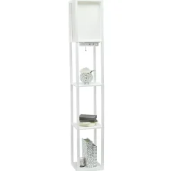 Kirklands Home Etagere Shelf Charging Floor Lamp White
