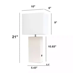 Hot Kirklands Home Faux Leather Charging Table Lamp White