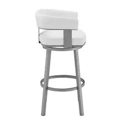 Outlet Kirklands Home Faux Leather Lorin Swivel Counter Stool White