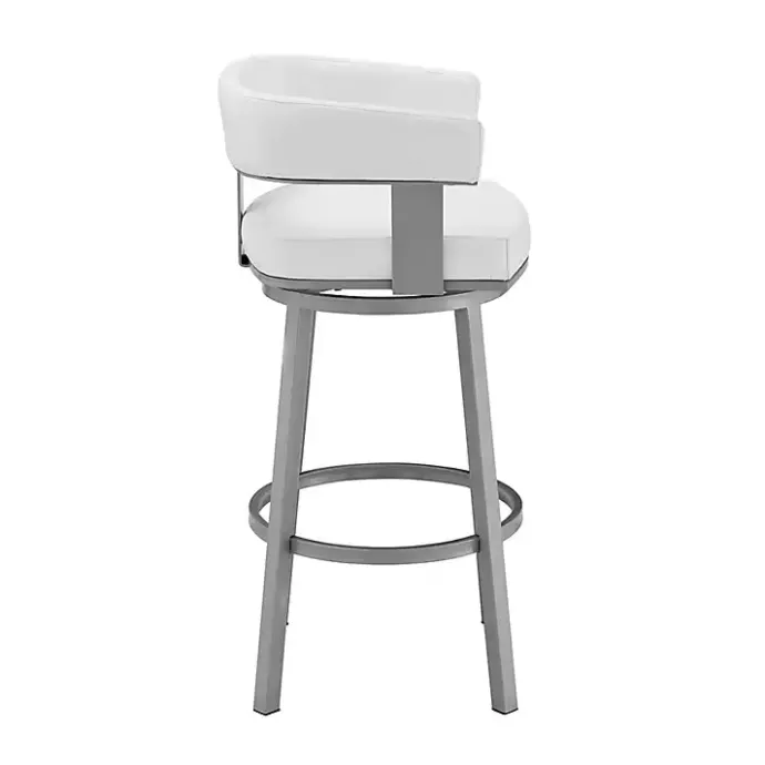 Outlet Kirklands Home Faux Leather Lorin Swivel Counter Stool White