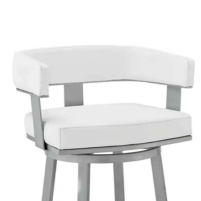 Outlet Kirklands Home Faux Leather Lorin Swivel Counter Stool White