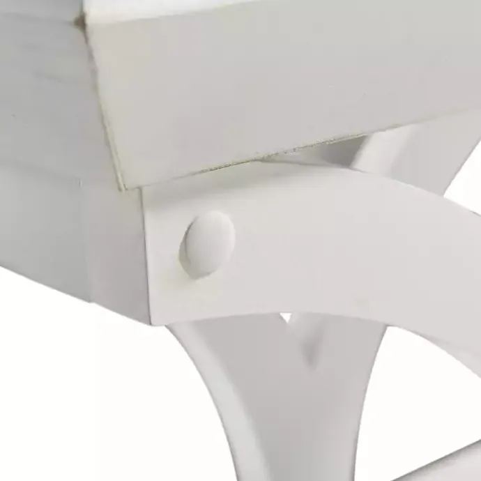 Discount Kirklands Home Fir Wood Curved Tray C-Table White