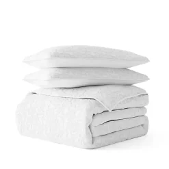 Kirklands Home Floral Stitch 3-pc. King Quilt Set White