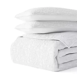 Kirklands Home Floral Stitch 3-pc. King Quilt Set White