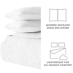 Kirklands Home Floral Stitch 3-pc. King Quilt Set White