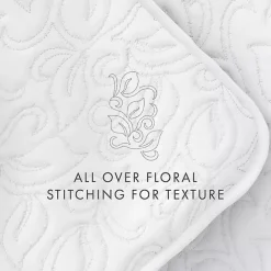 Kirklands Home Floral Stitch 3-pc. King Quilt Set White
