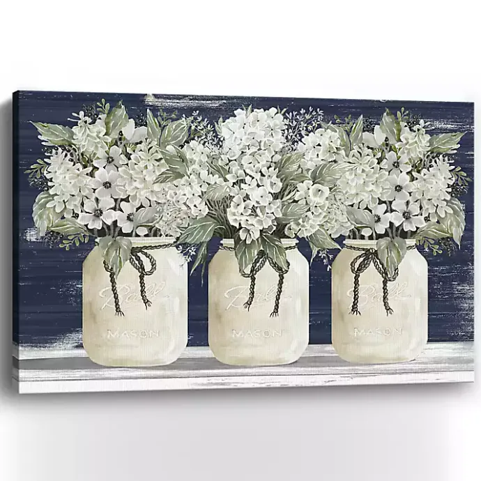 Outlet Kirklands Home White Floral Trio Giclee Canvas Art Print