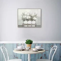 Kirklands Home Flower Jars Framed Canvas Art Print White
