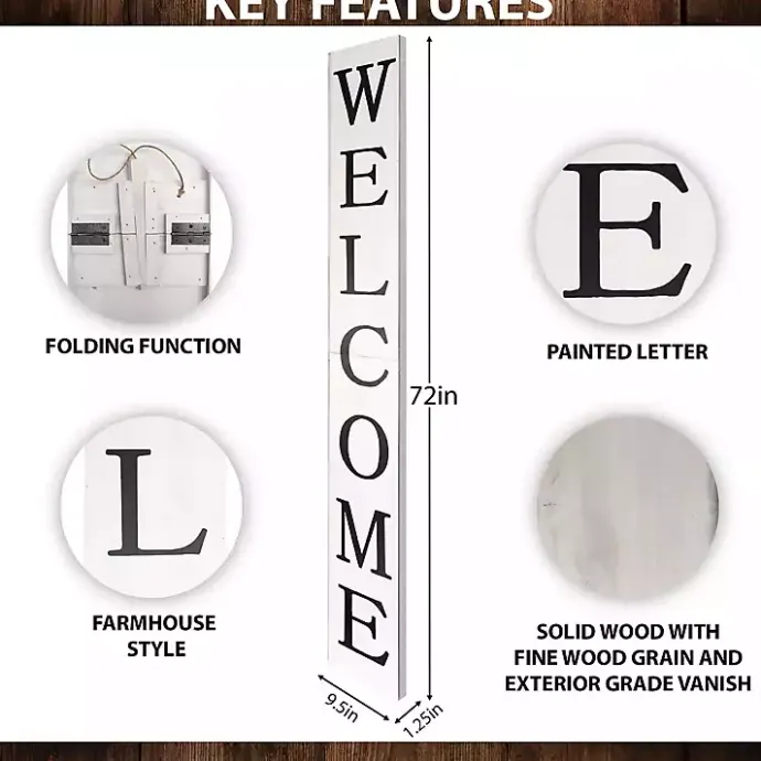Online Kirklands Home Foldable Welcome Porch Board White