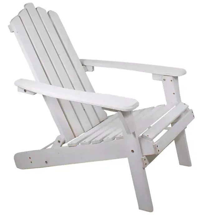 Kirklands Home Folding Wooden Adirondack Chair White