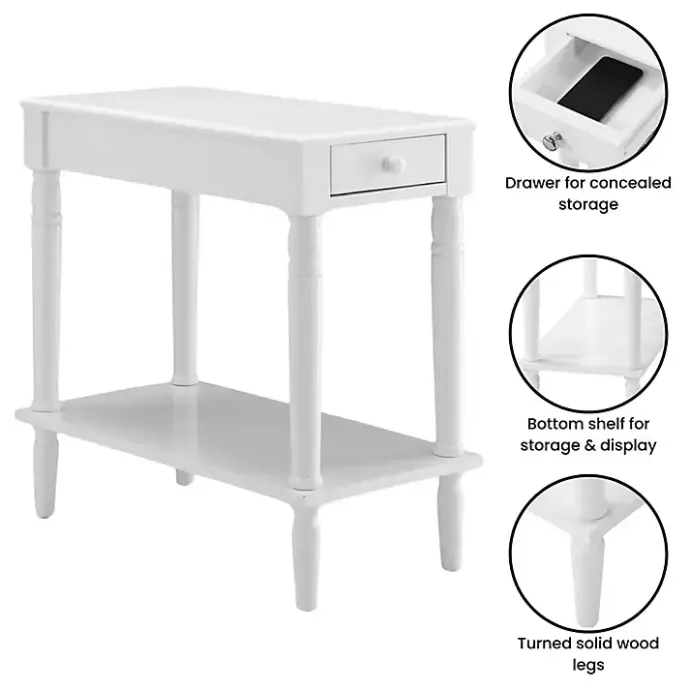 Online Kirklands Home French Country Single Drawer Accent Table White