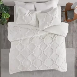 Sale Kirklands Home Geometric California King 3-pc Comforter Set White
