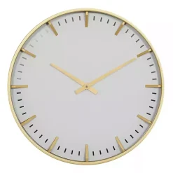 Discount Kirklands Home Glass Frame Gold Accent Wall Clock White