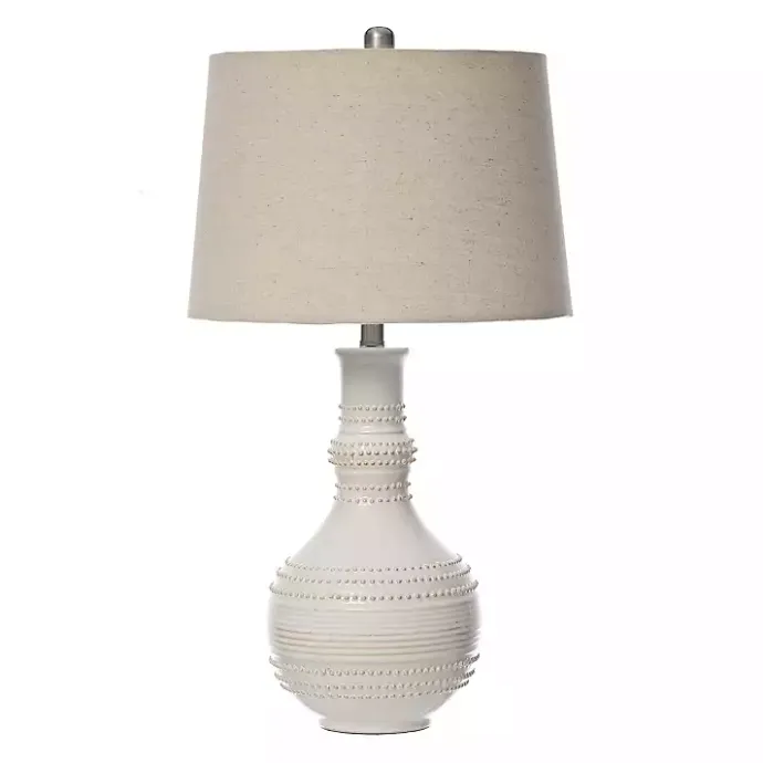 Outlet Kirklands Home White Glaze Serenia Ceramic Table Lamp Ivory