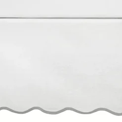 Online Kirklands Home White Gray Scalloped Coastal Queen Bed Skirt