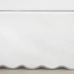 Online Kirklands Home White Gray Scalloped Coastal Queen Bed Skirt