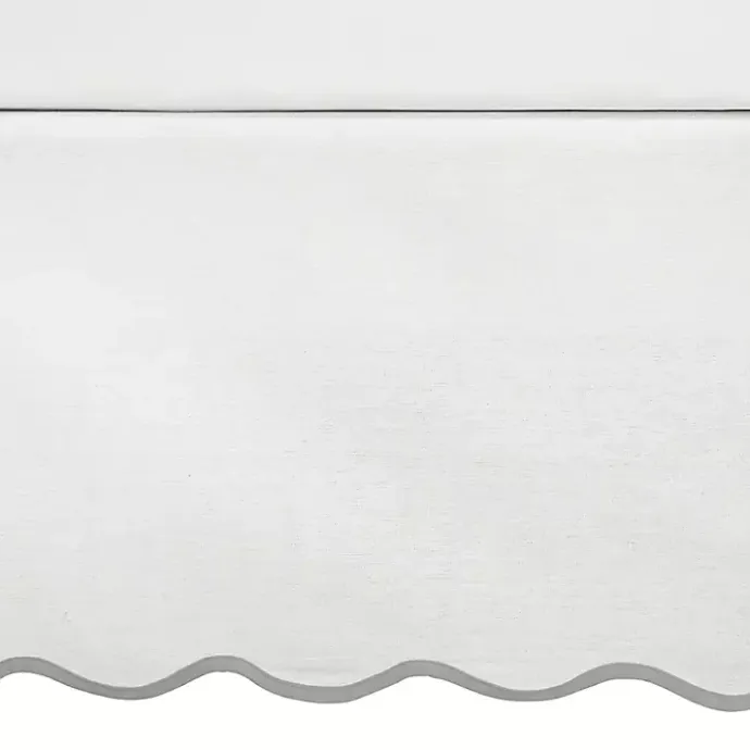 Clearance Kirklands Home White Scalloped Coastal King Bed Skirt Gray