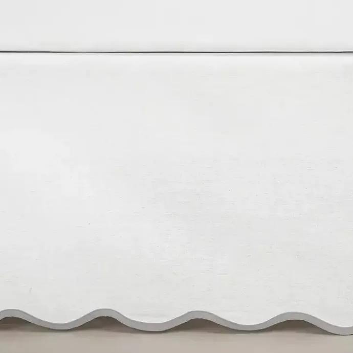 Clearance Kirklands Home White Scalloped Coastal King Bed Skirt Gray