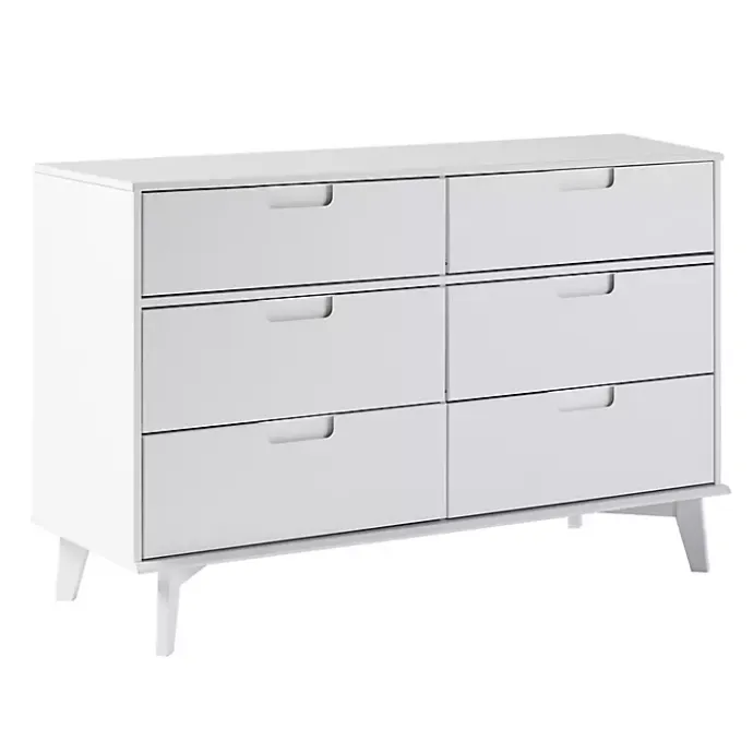 Best Kirklands Home Grooved Handle 6-Drawer Dresser White