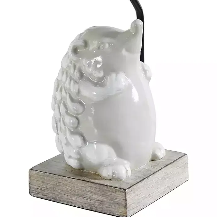Sale Kirklands Home White Hedgehog Accent Table Lamp Tan