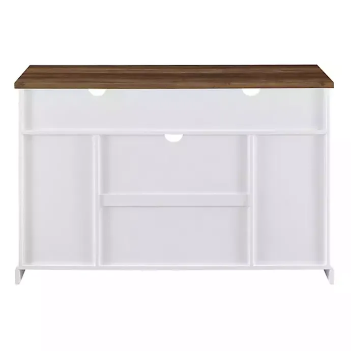 New Kirklands Home Highboy Sliding Barn Door Media Cabinet White