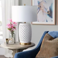 Clearance Kirklands Home Hobnail Table Lamp with Nightlight White