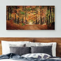 Hot Kirklands Home White Horse In Autumn Canvas Art Print Orange