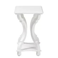 New Kirklands Home Hourglass Wood Accent Table White