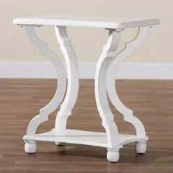 New Kirklands Home Hourglass Wood Accent Table White