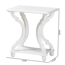 New Kirklands Home Hourglass Wood Accent Table White