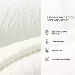 Clearance Kirklands Home Jacquard Wave 3-pc. King Comforter Set White