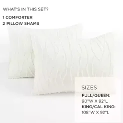 Clearance Kirklands Home Jacquard Wave 3-pc. King Comforter Set White