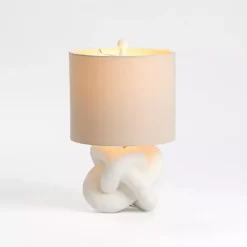New Kirklands Home White Knot Table Lamp Tan