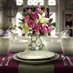 Online Kirklands Home Lace Embossed 16-pc. Dinnerware Set White