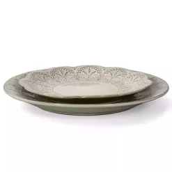 Online Kirklands Home Lace Embossed 16-pc. Dinnerware Set White
