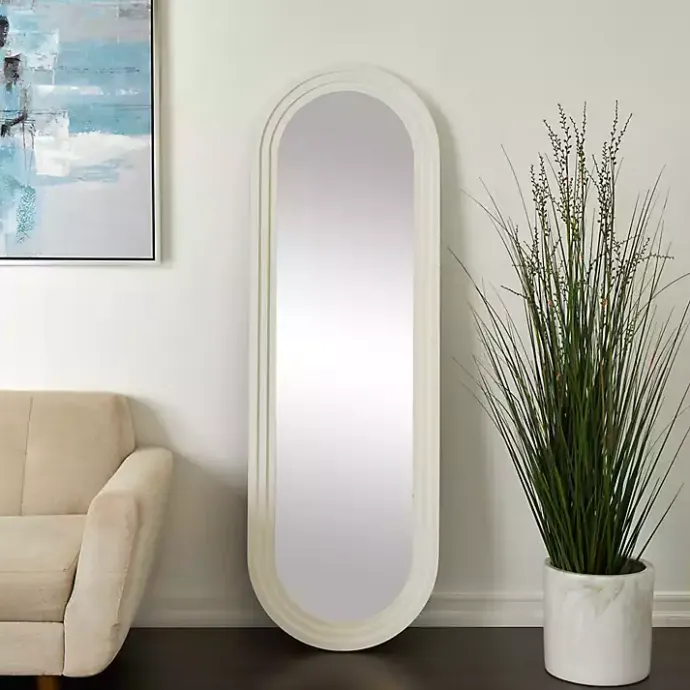 Discount Kirklands Home White Layered Frame Oblong Wall Mirror